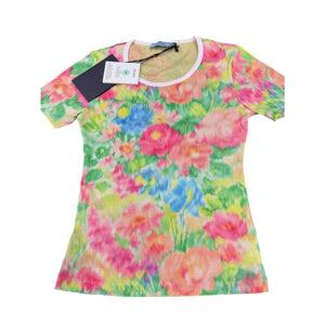 Prada Floral-Print Ribbed T-Shirt