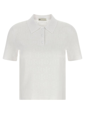Tory Burch Tory Burch Pointelle Viscose Polo Shirt