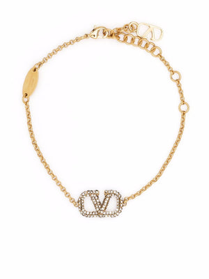Valentino Garavani Valentino Garavani-Vlogo Signature Bracelet In Metal And Swarovski® Crystals