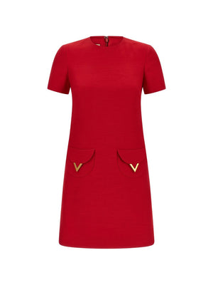 Valentino VLogo Signature wool and silk dress