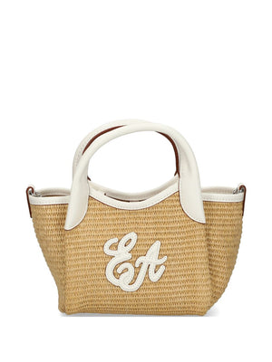 Emporio Armani Emporio Armani Woven Straw Small Shopper Bag