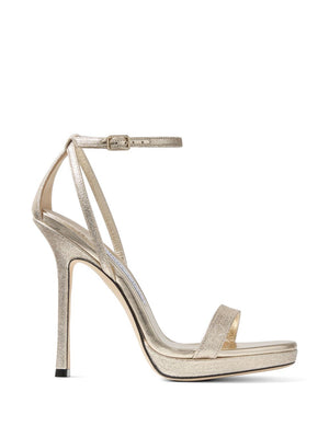 Jimmy Choo Moza Leather Heel Sandals