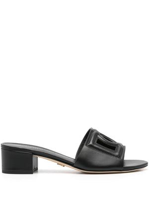 Dolce & Gabbana DG Logo Leather Mules