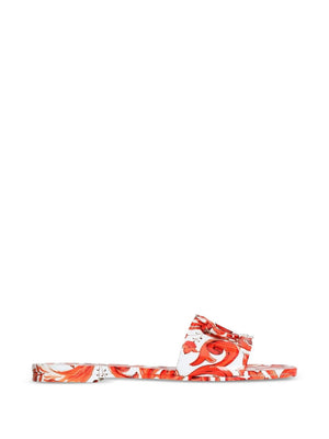 Dolce & Gabbana Majolica-Print Rubber Beachwear Slides