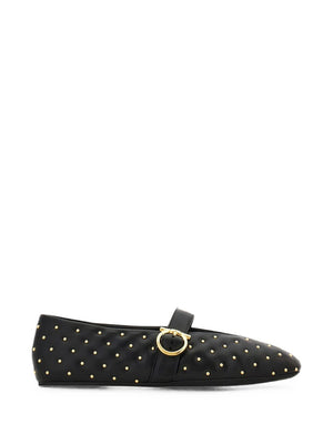 Ferragamo Leather Quilted Ballet Flats