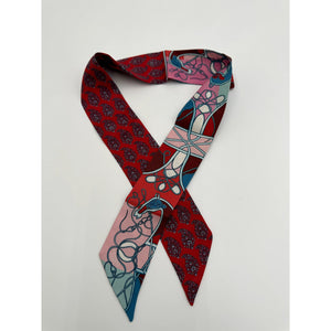 Hermes "Coup de Fouet au Bloc" Silk Twilly Scarf