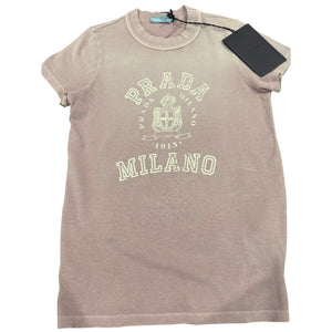 Prada Logo-Print Jersey Short-Sleeve T-Shirt in a mauve/light purple colorway (xxs)
