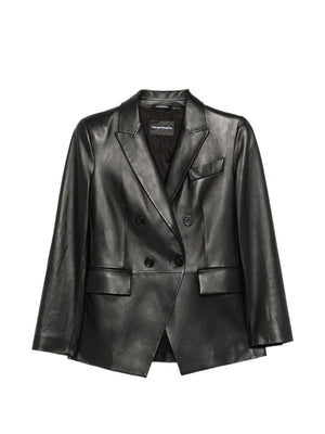 Emporio Armani Leather Blazer Jacket