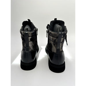 Prada Leather Cap Toe Camouflage Combat Boots #6 Size 37/7
