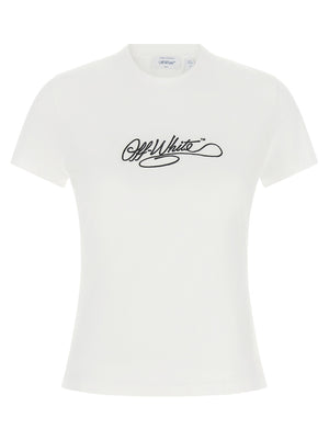 Off White Logo Embroidery T-shirt