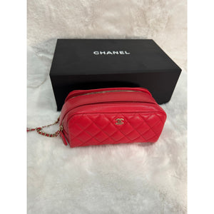 Chanel Caviar Quilted Vanity Chain Bag – Red
