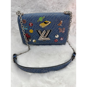 Louis Vuitton Twist MM Blue Epi Leather Pins Limited Edition Bag