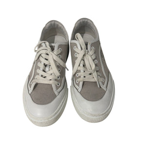Hermès Canvas & White Leather Low-Top Sneakers – EU 40.5