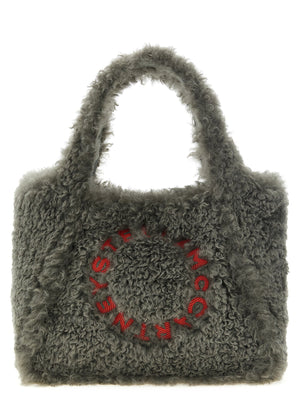 Stella Mccartney Shearling Logo Shopping Bag