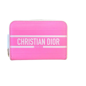 Christian Dior Pink Logo Compact Zip-Around Wallet