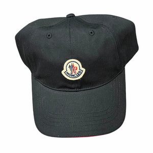 Moncler Logo Cotton Baseball Cap in black