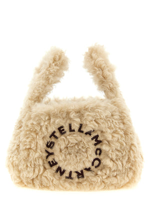 Stella Mccartney Shearling Logo Shoulder Bag