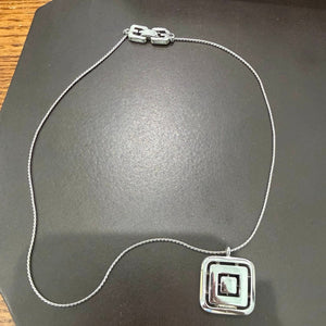 Vintage Givenchy 4G Geometric Pendant Necklace – Silver Tone