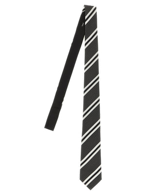 Saint Laurent Jacquard Diagonal Striped Tie