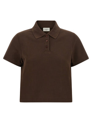 Saint Laurent Cassandre Crop Polo Shirt