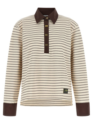 Ganni Striped Cotton Polo Shirt