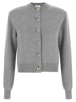 Balmain Sculpture Button Crew Neck Cardigan