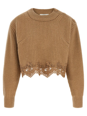 Chloé Cropped Lace Sweater