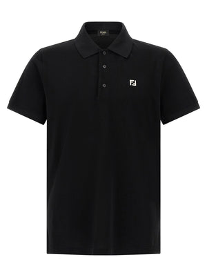 Fendi Ff Metallic Logo Polo Shirt