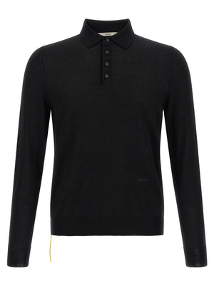 Fendi Yellow Stitching Polo Shirt With Visible Thread