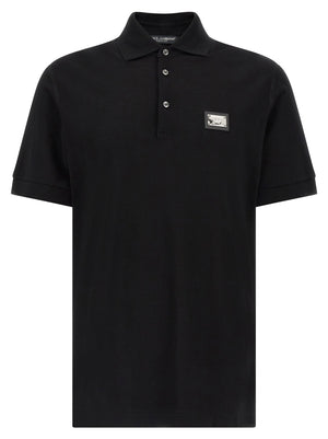 Dolce & Gabbana Logo Plate Polo Shirt