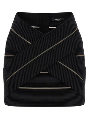 Balmain V-shaped Waist Skirt