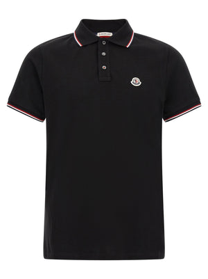 Moncler Tricolor Trim Polo Shirt