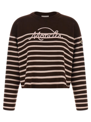 Moncler Striped Sweater With Embroidery
