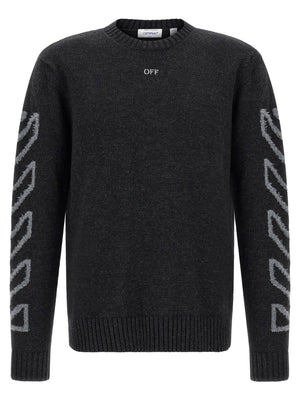 Off White Off White Diag Arrow Fuzzy Sweater With Intarsia