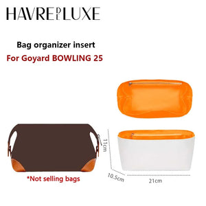 Bag organizer insert for Goyard BOWLING 25 toiletry bag DuPont paper bag support bag handle modification accessories