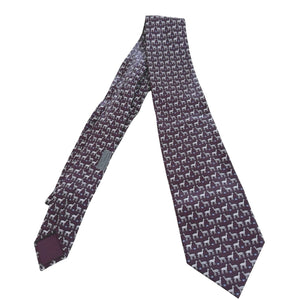 Hermes silk necktie animal silhouettes