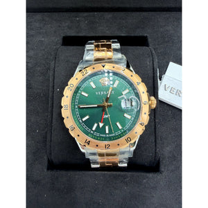 Versace Hellenyium GMT Quartz Green Dial Men's Watch