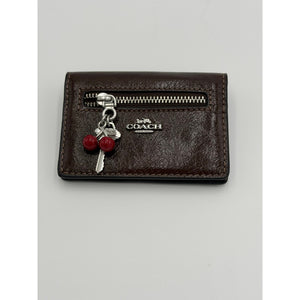Coach Card Case with Charms in the Silver/Maple colorway