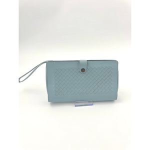 Bottega Veneta Light Blue Intrecciato Leather Wristlet Clutch