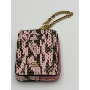 Coach Zip Card Case in Snake-Embossed Leather. Zip