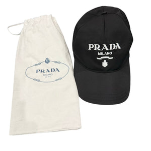 Prada Embroidered Logo Re-Nylon Baseball Cap (M)