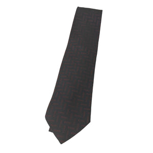 Fendi Navy & Burgundy Logo Silk Tie – Made in Italy