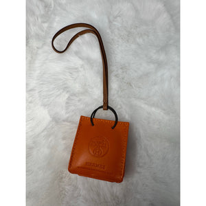 Hermes “Faubourg” square leather bag charm