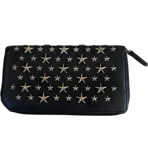 Jimmy Choo Filipa Star-Studded Zip-Around Leather Wallet